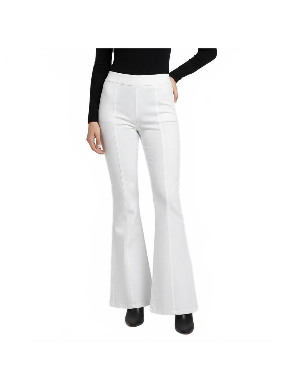 Cello wide bell bottom flare Leg Stretch Pants White Size L